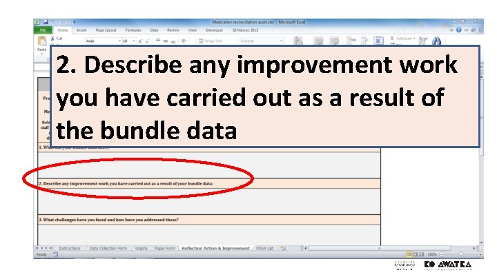 2. Describe any improvement work you have carried out as a result of the