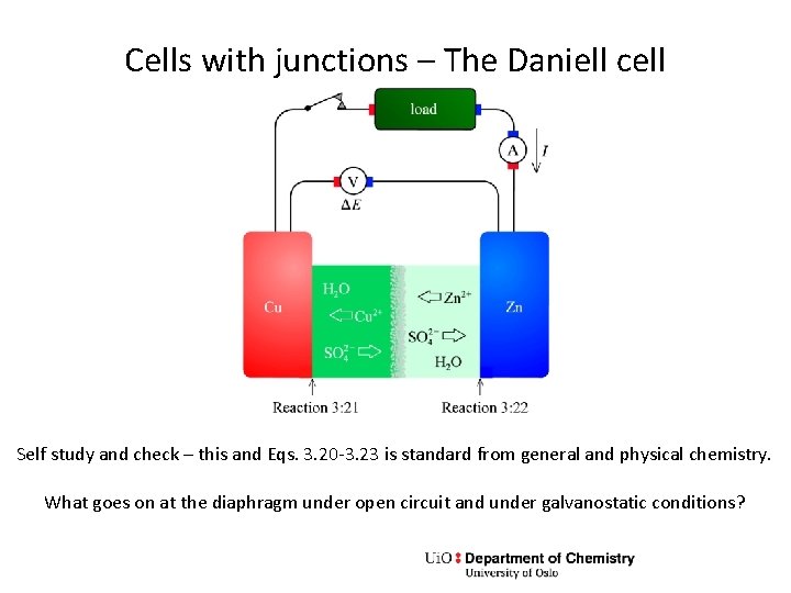 Cells with junctions – The Daniell cell Self study and check – this and