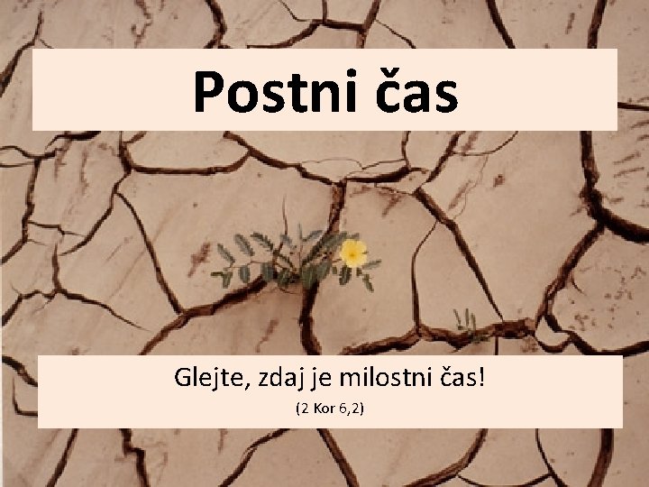 Postni čas Glejte, zdaj je milostni čas! (2 Kor 6, 2) 