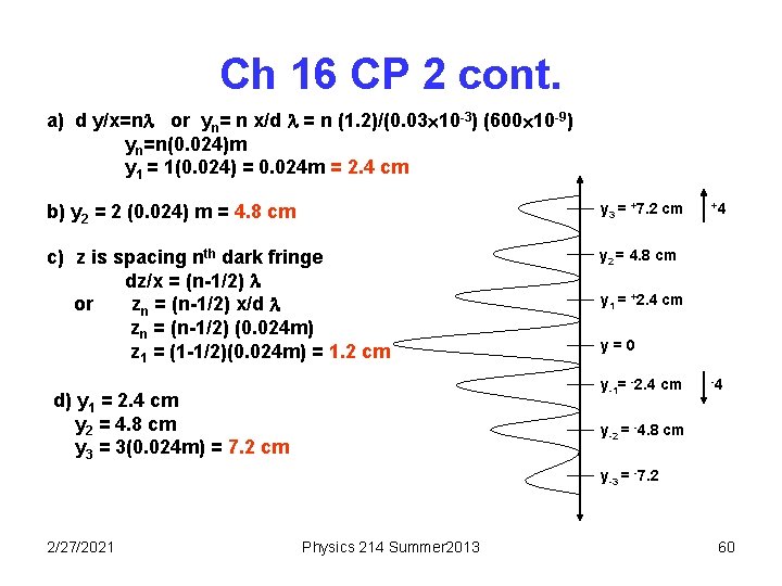 Ch 16 CP 2 cont. a) d y/x=n or yn= n x/d = n