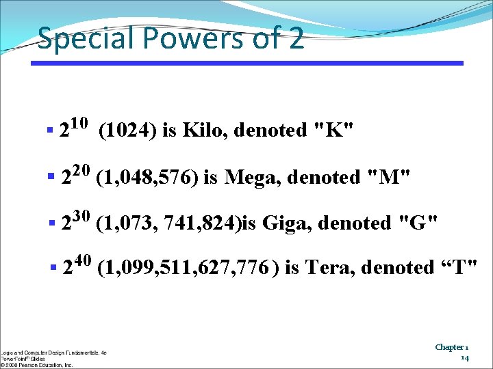 Special Powers of 2 § 210 (1024) is Kilo, denoted "K" § 220 (1,