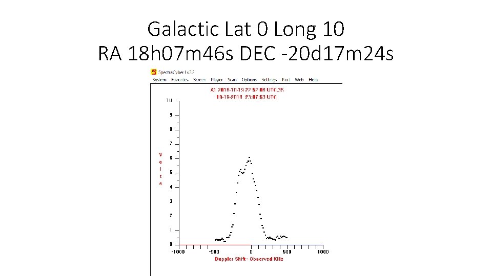 Galactic Lat 0 Long 10 RA 18 h 07 m 46 s DEC -20