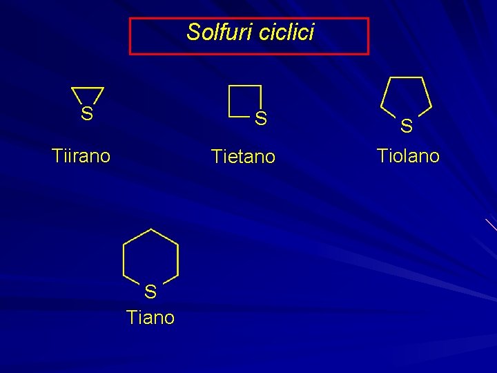 Solfuri ciclici S S Tiirano Tietano S Tiolano 