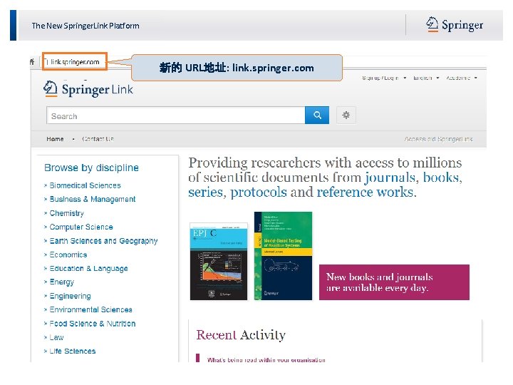 The New Springer. Link Platform 新的 URL地址: link. springer. com 