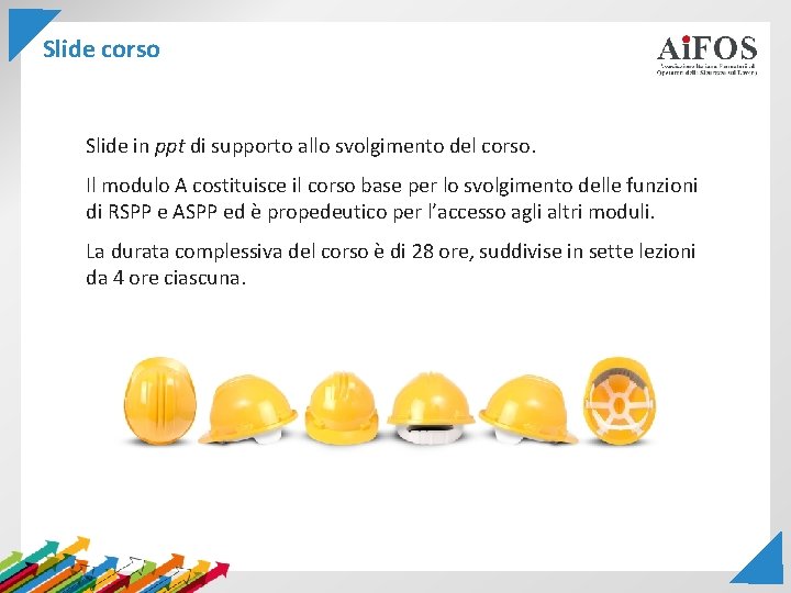 Slide corso Slide in ppt di supporto allo svolgimento del corso. Il modulo A