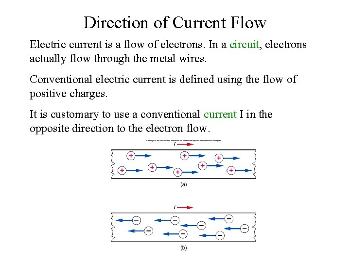 Direction of Current Flow Electric current is a flow of electrons. In a circuit, Direction of Current Flow Electric current is a flow of electrons. In a circuit,