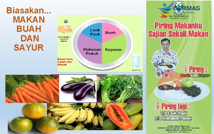 Biasakan. . . MAKAN BUAH DAN SAYUR Biasakan. . . MAKAN BUAH DAN SAYUR