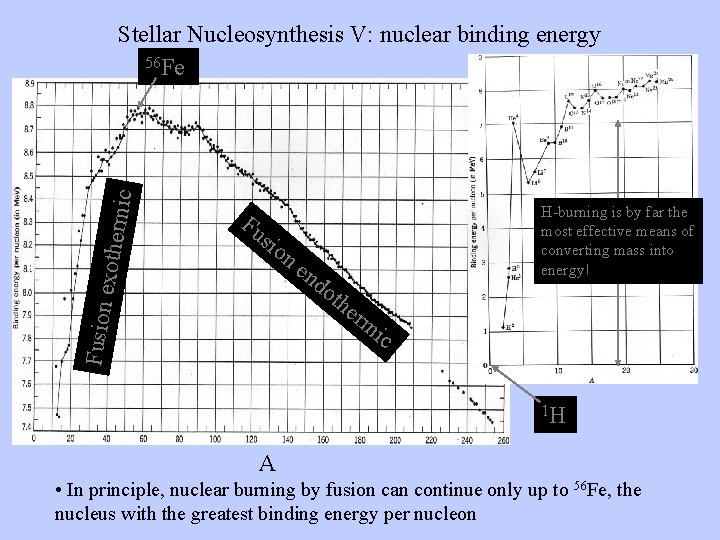 Fu sio Fusion exother m ic Stellar Nucleosynthesis V: nuclear binding energy 56 Fe