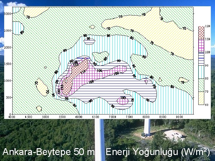 Ankara-Beytepe 50 m Enerji Yoğunluğu (W/m²) Ankara-Beytepe 50 m Enerji Yoğunluğu (W/m²)