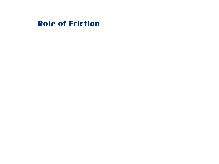 Role of Friction 