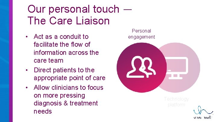 Our personal touch — The Care Liaison • Act as a conduit to facilitate