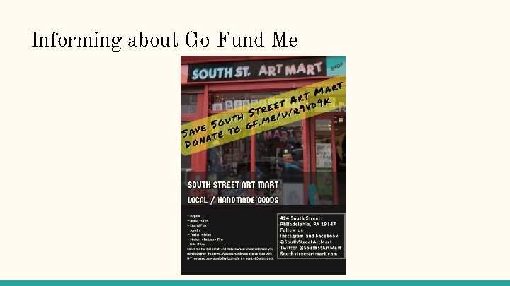 Informing about Go Fund Me 
