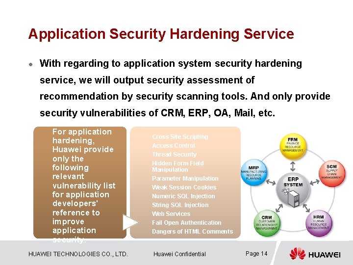 Application Security Hardening Service l With regarding to application system security hardening service, we