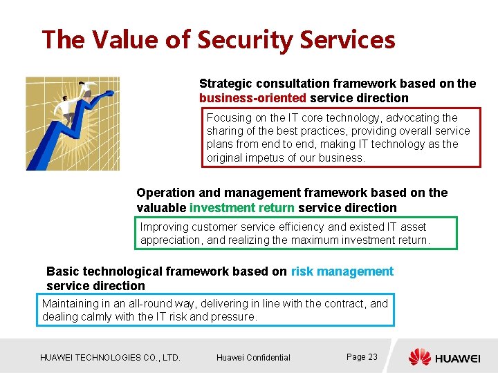 The Value of Security Services Strategic consultation framework based on the business-oriented service direction