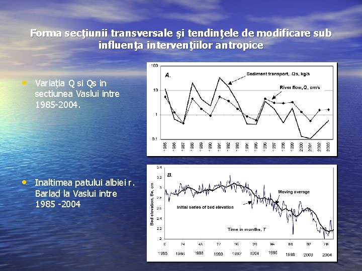 Forma secţiunii transversale şi tendinţele de modificare sub influenţa intervenţiilor antropice • Variaţia Q