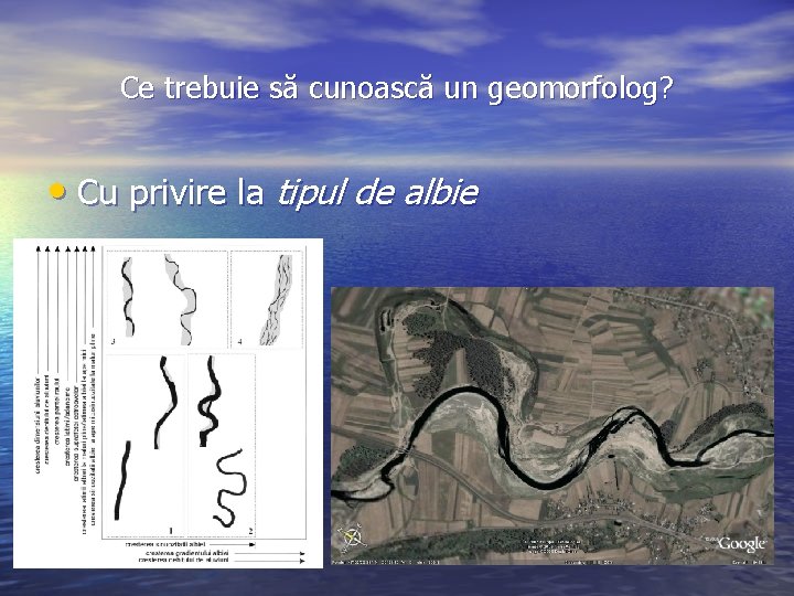 Ce trebuie să cunoască un geomorfolog? • Cu privire la tipul de albie 