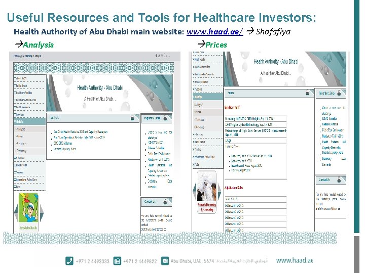 Useful Resources and Tools for Healthcare Investors: Health Authority of Abu Dhabi main website: