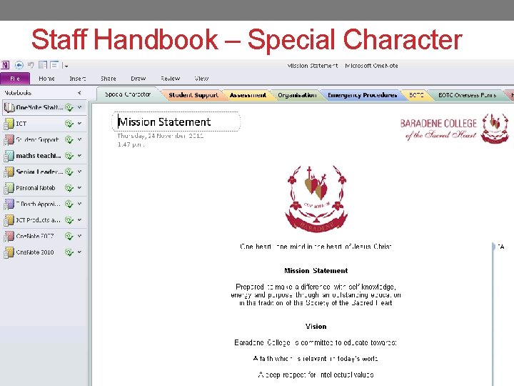 Staff Handbook – Special Character 