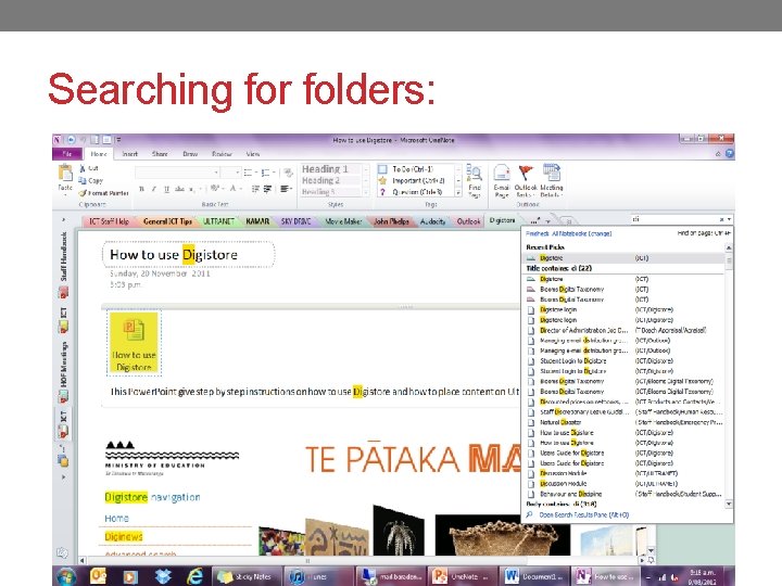 Searching for folders: 