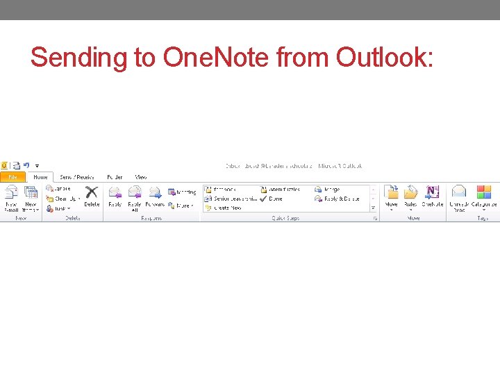 Sending to One. Note from Outlook: 