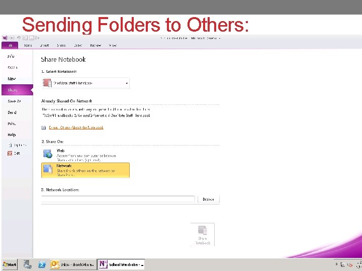 Sending Folders to Others: 