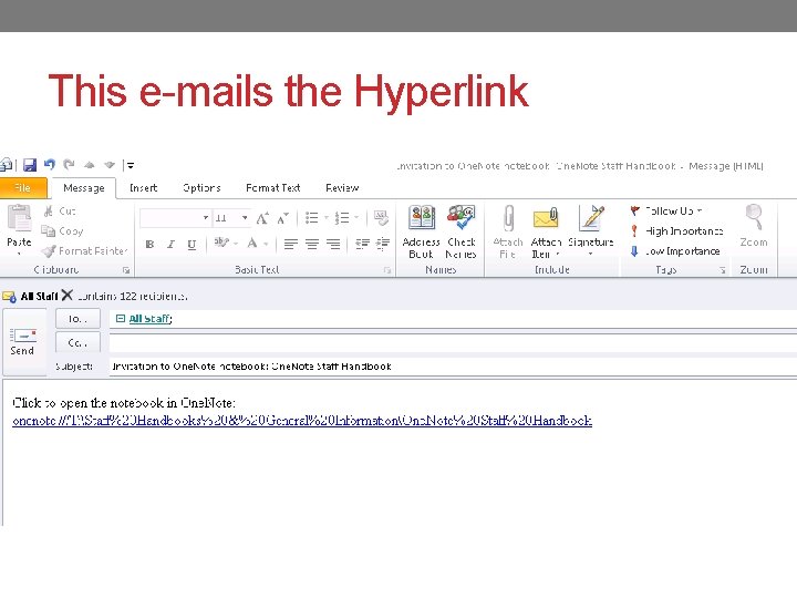 This e-mails the Hyperlink 