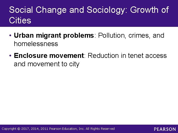 Social Change and Sociology: Growth of Cities • Urban migrant problems: Pollution, crimes, and Social Change and Sociology: Growth of Cities • Urban migrant problems: Pollution, crimes, and