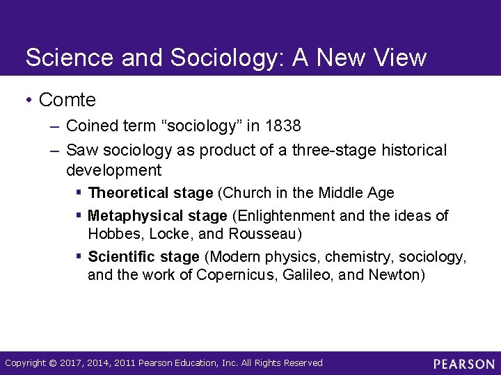 Science and Sociology: A New View • Comte – Coined term “sociology” in 1838 Science and Sociology: A New View • Comte – Coined term “sociology” in 1838