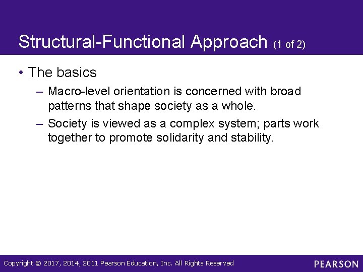 Structural-Functional Approach (1 of 2) • The basics – Macro-level orientation is concerned with Structural-Functional Approach (1 of 2) • The basics – Macro-level orientation is concerned with