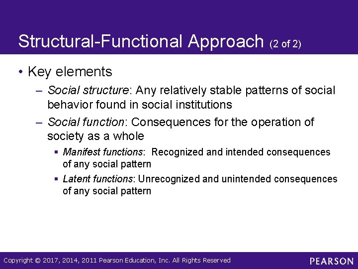 Structural-Functional Approach (2 of 2) • Key elements – Social structure: Any relatively stable Structural-Functional Approach (2 of 2) • Key elements – Social structure: Any relatively stable