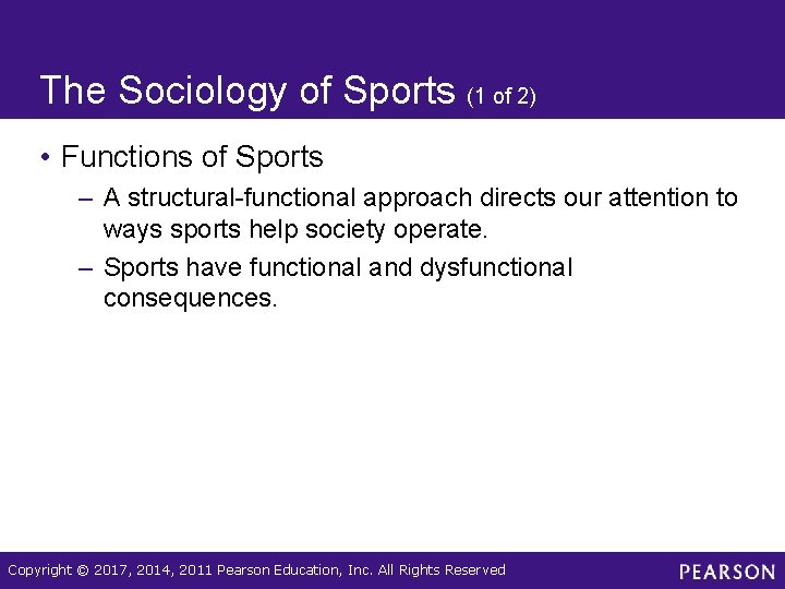 The Sociology of Sports (1 of 2) • Functions of Sports – A structural-functional The Sociology of Sports (1 of 2) • Functions of Sports – A structural-functional