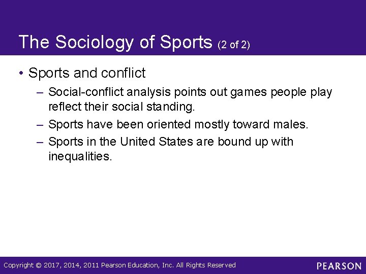 The Sociology of Sports (2 of 2) • Sports and conflict – Social-conflict analysis The Sociology of Sports (2 of 2) • Sports and conflict – Social-conflict analysis