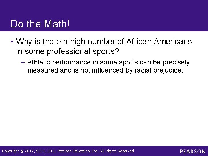 Do the Math! • Why is there a high number of African Americans in Do the Math! • Why is there a high number of African Americans in