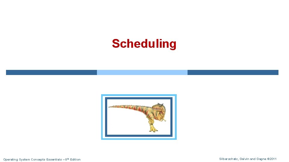 Scheduling Operating System Concepts Essentials – 8 th Edition Silberschatz, Galvin and Gagne © Scheduling Operating System Concepts Essentials – 8 th Edition Silberschatz, Galvin and Gagne ©