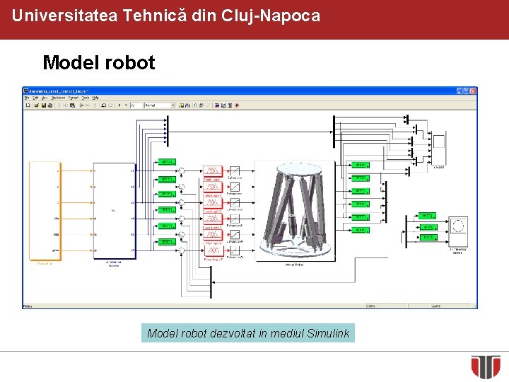 Universitatea Tehnică din Cluj-Napoca Model robot dezvoltat in mediul Simulink 
