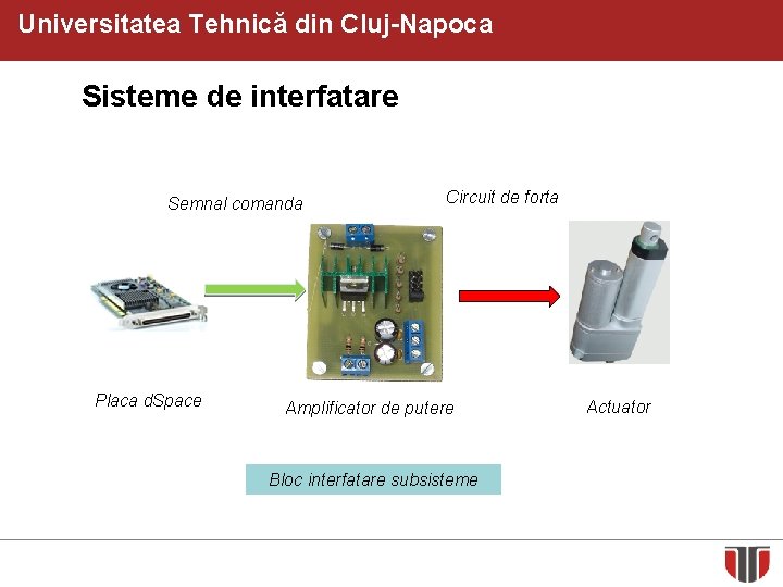 Universitatea Tehnică din Cluj-Napoca Sisteme de interfatare Semnal comanda Placa d. Space Circuit de