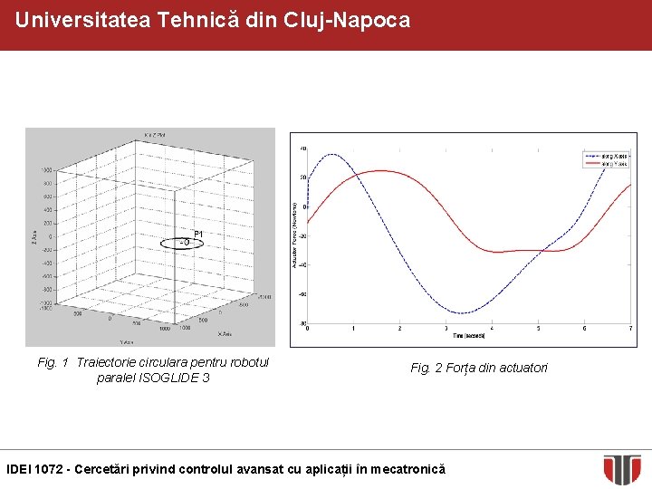 Universitatea Tehnică din Cluj-Napoca Fig. 1 Traiectorie circulara pentru robotul paralel ISOGLIDE 3 Fig.