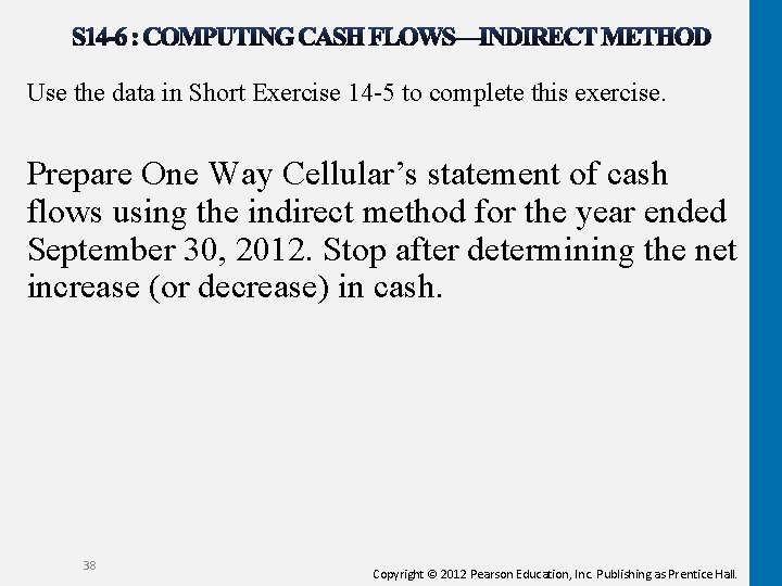 Use the data in Short Exercise 14 -5 to complete this exercise. Prepare One Use the data in Short Exercise 14 -5 to complete this exercise. Prepare One