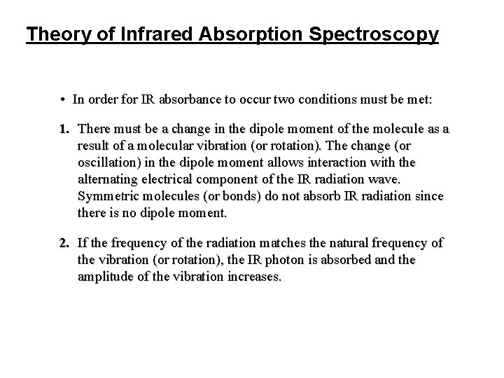 Infrared Spectroscopy Theory Of Infrared Absorption Spectroscopy Ir