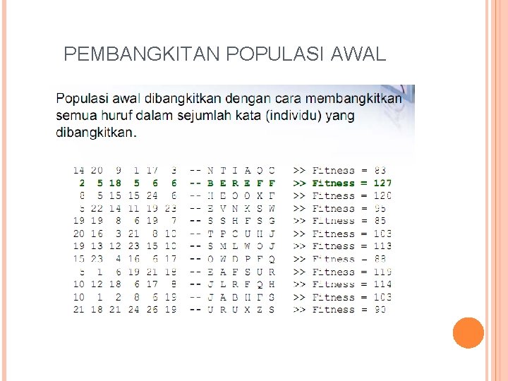 PEMBANGKITAN POPULASI AWAL 