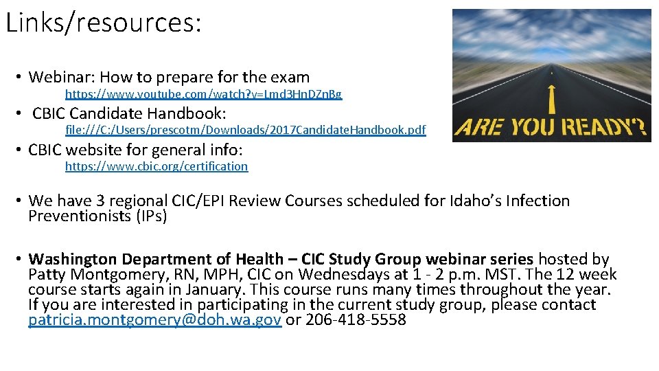 Links/resources: • Webinar: How to prepare for the exam https: //www. youtube. com/watch? v=Lmd