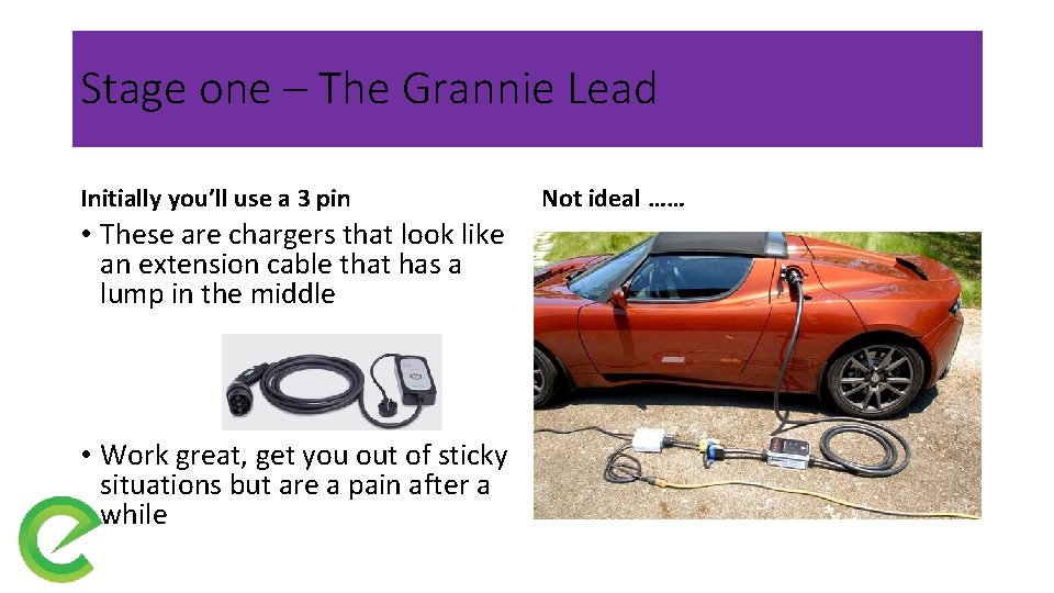 Stage one – The Grannie Lead Initially you’ll use a 3 pin • These