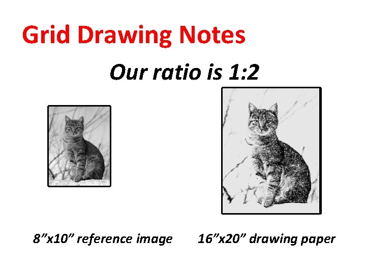 Grid Drawing Notes Our ratio is 1: 2 8”x 10” reference image 16”x 20”