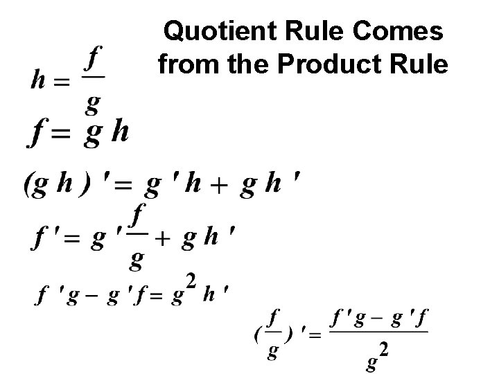 Quotient Rule Comes from the Product Rule 