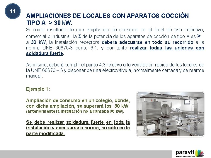 11 AMPLIACIONES DE LOCALES CON APARATOS COCCIÓN TIPO A > 30 k. W. Si