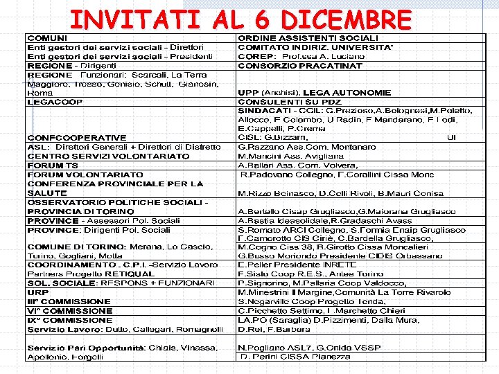 INVITATI AL 6 DICEMBRE 