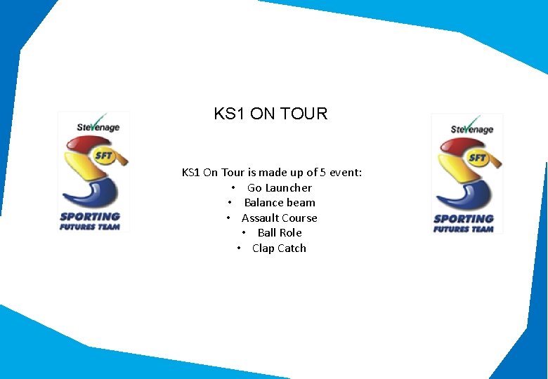 KS 1 ON TOUR KS 1 On Tour is made up of 5 event: