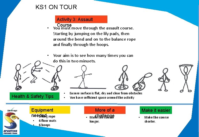 KS 1 ON TOUR Activity 3: Assault Course • You must move through the