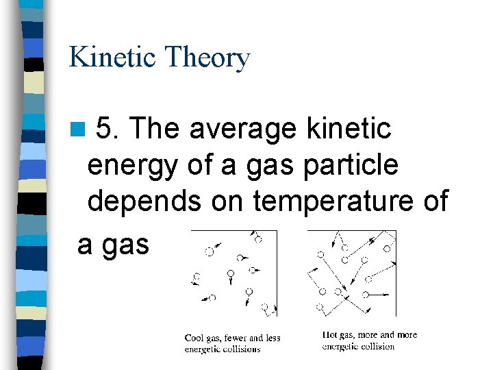 Kinetic Theory 5. The average kinetic energy of a gas particle depends on temperature