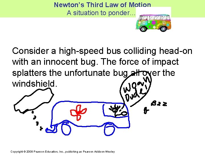 Newton’s Third Law of Motion A situation to ponder… Consider a high-speed bus colliding